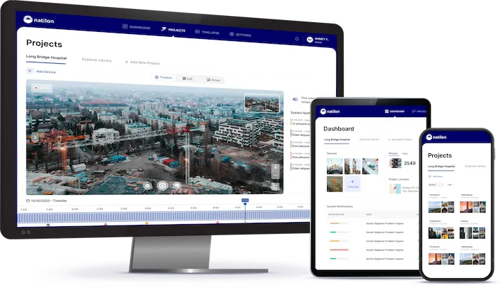 Natilon Timelapse Cloud displaying on various devices