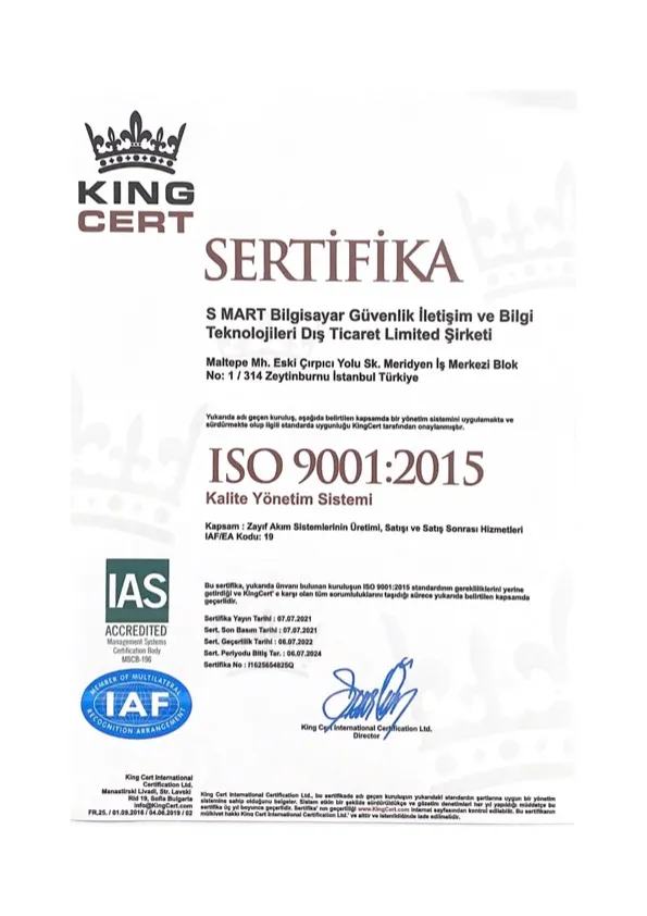 ISO9001 Sertifikası